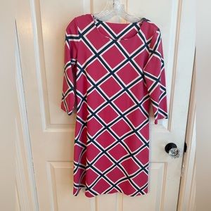 Mahi Gold Bamini Pink Diamond Geometric Shift Dress - Small